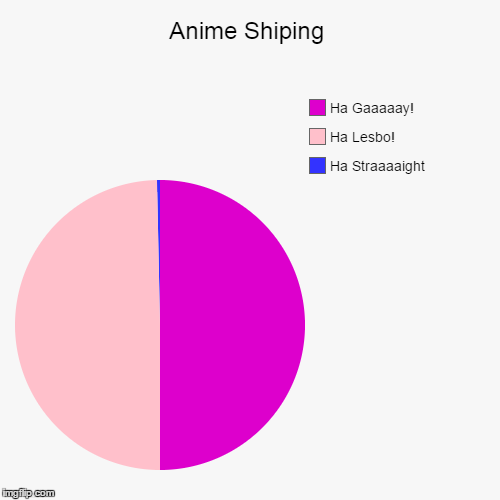 image tagged in funny,pie charts,anime,gay,homophobic seal | made w/ Imgflip chart maker