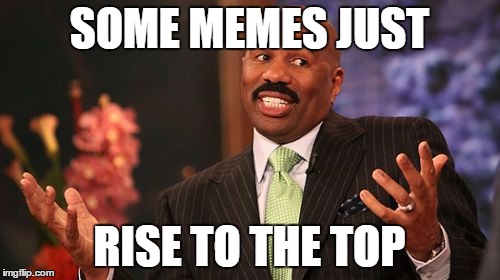 Steve Harvey Meme | SOME MEMES JUST RISE TO THE TOP | image tagged in memes,steve harvey | made w/ Imgflip meme maker