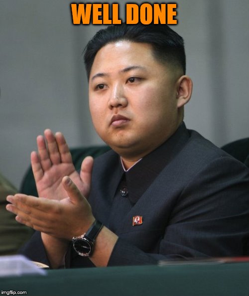 Kim Jong Un - Clapping | WELL DONE | image tagged in kim jong un - clapping | made w/ Imgflip meme maker