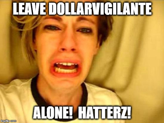 Leave Britney Alone | LEAVE DOLLARVIGILANTE; ALONE!  HATTERZ! | image tagged in leave britney alone | made w/ Imgflip meme maker