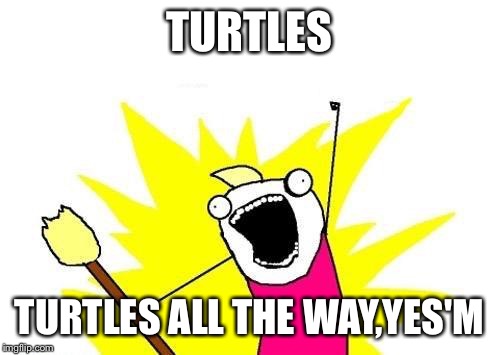 X All The Y Meme | TURTLES; TURTLES ALL THE WAY,YES'M | image tagged in memes,x all the y | made w/ Imgflip meme maker