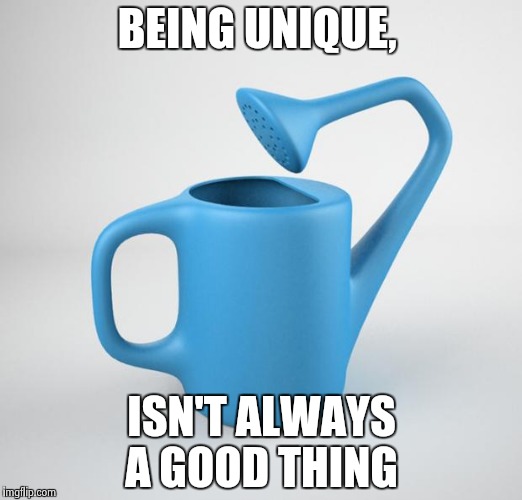 useless stuff | BEING UNIQUE, ISN'T ALWAYS A GOOD THING | image tagged in useless stuff | made w/ Imgflip meme maker