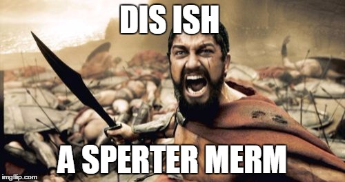 Sparta Leonidas Meme | DIS ISH; A SPERTER MERM | image tagged in memes,sparta leonidas | made w/ Imgflip meme maker