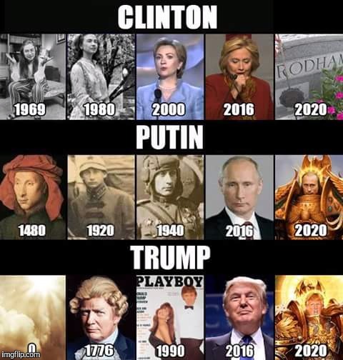 A repost but it was far to good not to share with the imgflip family! | . | image tagged in trump,vladimir putin,hillary clinton,god,emperor | made w/ Imgflip meme maker