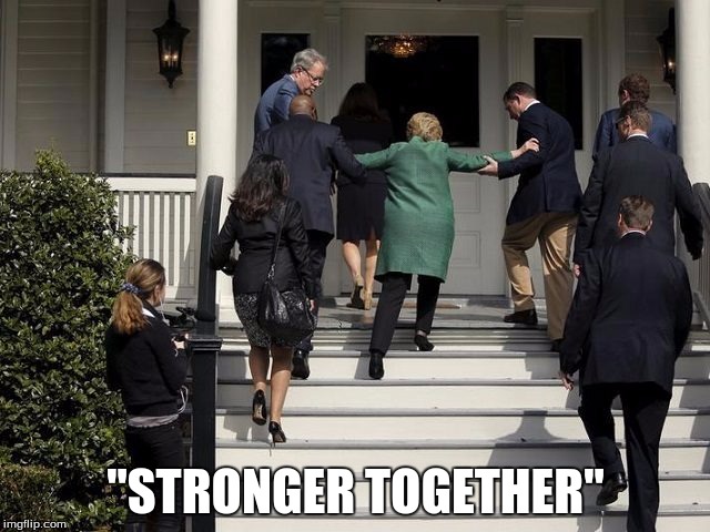 Hillary Clinton "Stronger Together" | "STRONGER TOGETHER" | image tagged in funny,memes,gifs,other,election | made w/ Imgflip meme maker