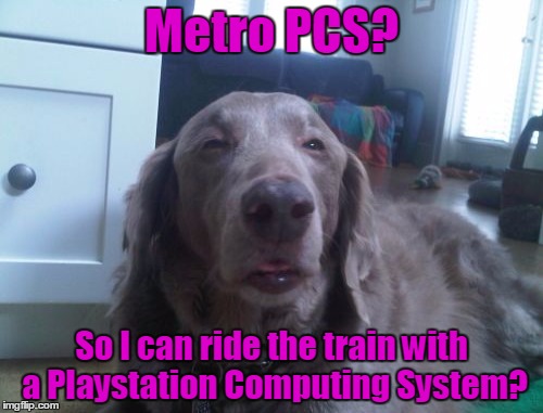 Metro PCS? So I can ride the train with a Playstation Computing System? | made w/ Imgflip meme maker