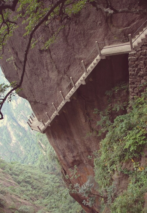 High Quality Mountain Temple Stairs Blank Meme Template