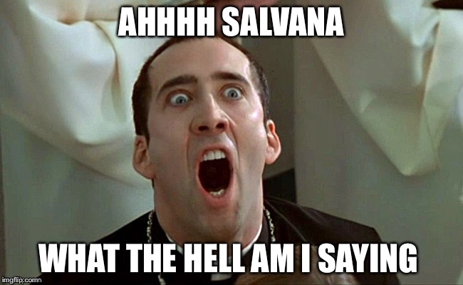 AHHHH SALVANA; WHAT THE HELL AM I SAYING | image tagged in memes | made w/ Imgflip meme maker