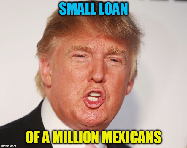 Donald Trump | SMALL LOAN; OF A MILLION MEXICANS | image tagged in donald trump | made w/ Imgflip meme maker