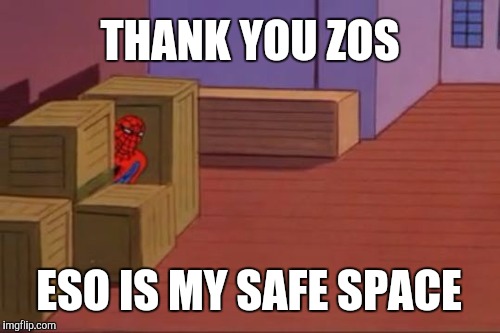 THANK YOU ZOS; ESO IS MY SAFE SPACE | made w/ Imgflip meme maker