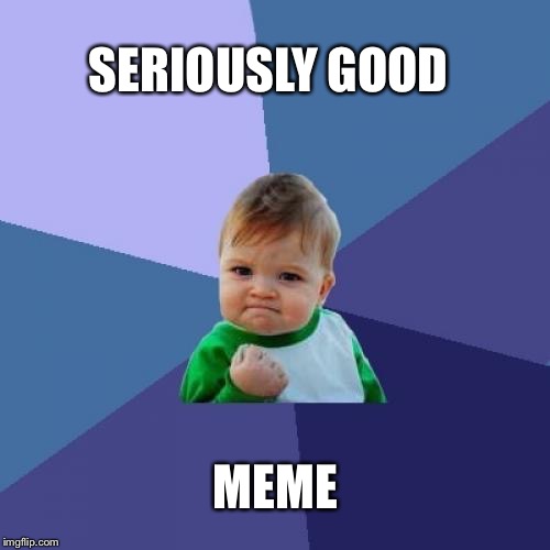 Success Kid Meme | SERIOUSLY GOOD MEME | image tagged in memes,success kid | made w/ Imgflip meme maker