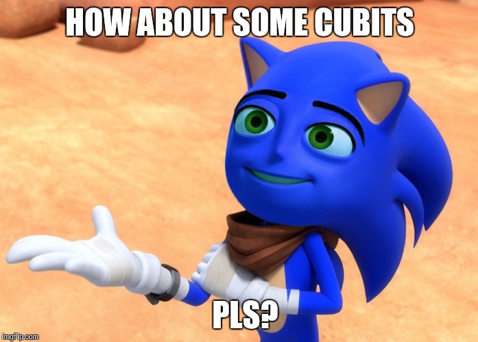 The Sanic Movie | HOW ABOUT SOME CUBITS; PLS? | image tagged in the sanic movie | made w/ Imgflip meme maker