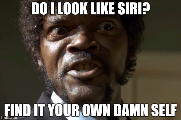 What do I look like? | DO I LOOK LIKE SIRI? FIND IT YOUR OWN DAMN SELF | image tagged in samuel jackson,what do i look like | made w/ Imgflip meme maker