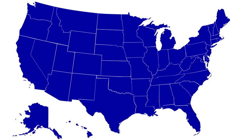 High Quality United States map blue Blank Meme Template