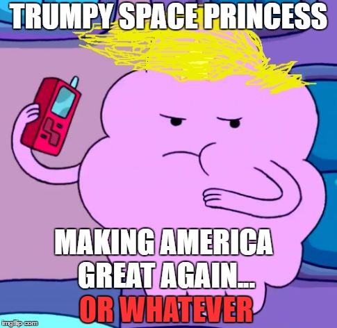 Big Thanks To Baconpro901 For The Inspiration On This One :) | TRUMPY SPACE PRINCESS; MAKING AMERICA GREAT AGAIN... OR WHATEVER | image tagged in trumpy space princess,memes,trump,donald trump | made w/ Imgflip meme maker