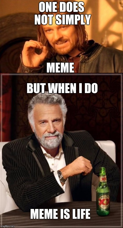 One does not simply meme | ONE DOES NOT SIMPLY; MEME; BUT WHEN I DO; MEME IS LIFE | image tagged in meme | made w/ Imgflip meme maker