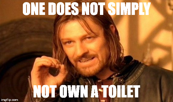 One Does Not Simply Meme | ONE DOES NOT SIMPLY NOT OWN A TOILET | image tagged in memes,one does not simply | made w/ Imgflip meme maker