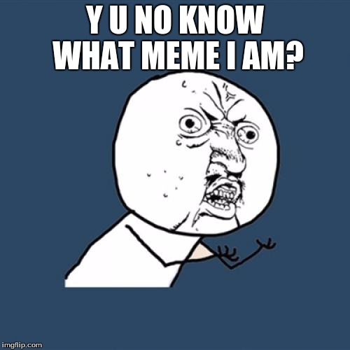 Y U No Meme | Y U NO KNOW WHAT MEME I AM? | image tagged in memes,y u no | made w/ Imgflip meme maker