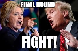 Political Kombat | FINAL ROUND; FIGHT! | image tagged in trump,hillary,debates,politics | made w/ Imgflip meme maker