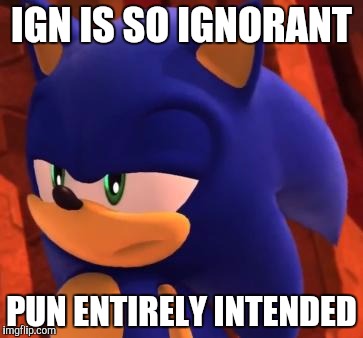 Disappointed Sonic | IGN IS SO IGNORANT; PUN ENTIRELY INTENDED | image tagged in disappointed sonic | made w/ Imgflip meme maker