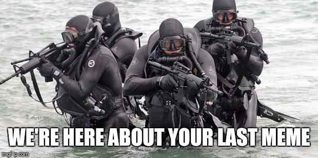 WE'RE HERE ABOUT YOUR LAST MEME | image tagged in seal | made w/ Imgflip meme maker