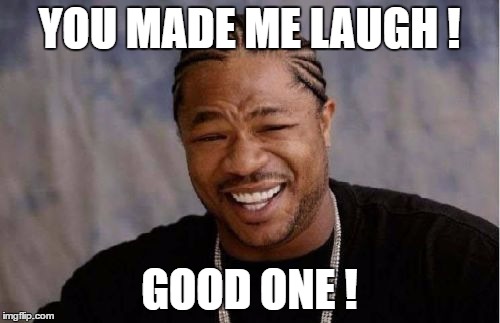 Yo Dawg Heard You Meme | YOU MADE ME LAUGH ! GOOD ONE ! | image tagged in memes,yo dawg heard you | made w/ Imgflip meme maker