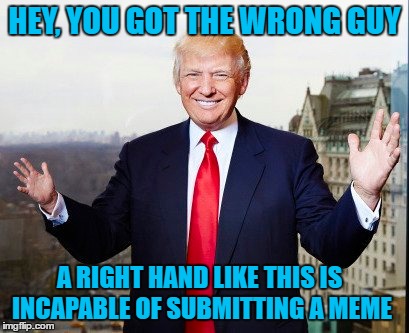 HEY, YOU GOT THE WRONG GUY A RIGHT HAND LIKE THIS IS INCAPABLE OF SUBMITTING A MEME | made w/ Imgflip meme maker