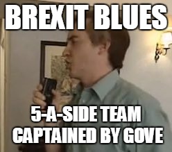 BREXIT BLUES; 5-A-SIDE TEAM CAPTAINED BY GOVE | image tagged in alan partridge,brexit,blues,funny,michael gove,tories | made w/ Imgflip meme maker