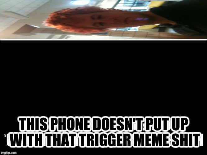 THIS PHONE DOESN'T PUT UP WITH THAT TRIGGER MEME SHIT | image tagged in funny | made w/ Imgflip meme maker