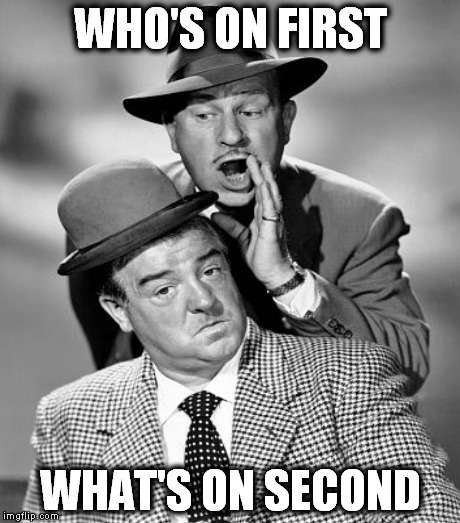 WHO'S ON FIRST WHAT'S ON SECOND | made w/ Imgflip meme maker