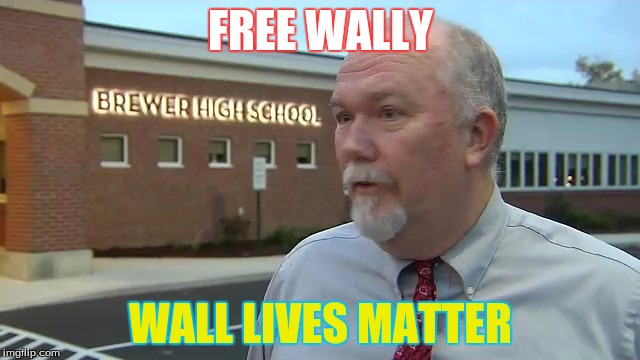 free wally | FREE WALLY; WALL LIVES MATTER | image tagged in wall | made w/ Imgflip meme maker
