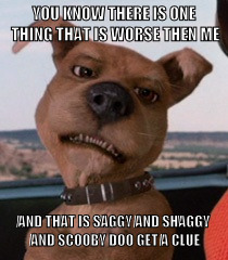 Scrappy Doo | YOU KNOW THERE IS ONE THING THAT IS WORSE THEN ME; AND THAT IS SAGGY AND SHAGGY AND SCOOBY DOO GET A CLUE | image tagged in scrappy doo | made w/ Imgflip meme maker