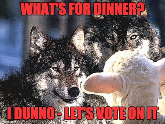 WHAT'S FOR DINNER? I DUNNO - LET'S VOTE ON IT | made w/ Imgflip meme maker