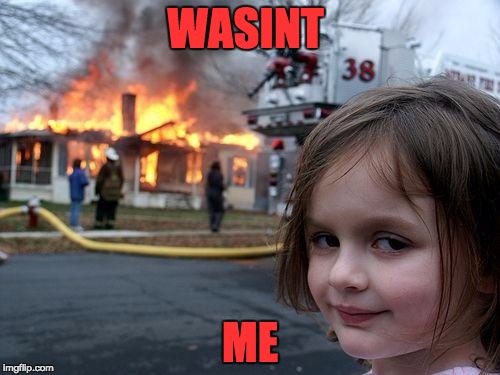 Disaster Girl | WASINT; ME | image tagged in memes,disaster girl | made w/ Imgflip meme maker