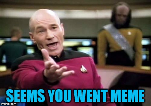 Picard Wtf Meme | SEEMS YOU WENT MEME | image tagged in memes,picard wtf | made w/ Imgflip meme maker