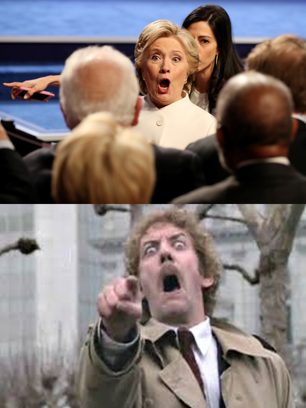 hillary clinton invasion of the bodysnatchers hillary not human Blank Meme Template