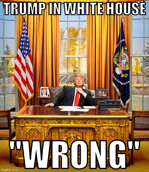 TRUMP TO GOP |  TRUMP IN WHITE HOUSE; "WRONG" | image tagged in trump to gop | made w/ Imgflip meme maker