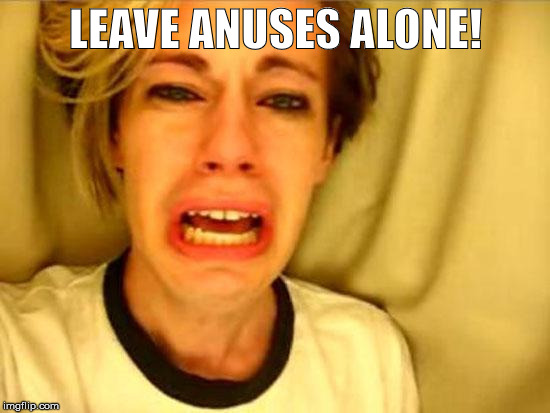 Leave Britney Alone | LEAVE ANUSES ALONE! | image tagged in leave britney alone | made w/ Imgflip meme maker