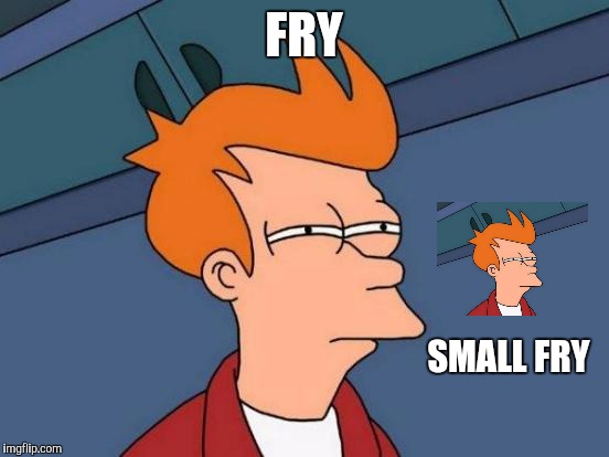 Futurama Fry Meme | FRY SMALL FRY | image tagged in memes,futurama fry | made w/ Imgflip meme maker