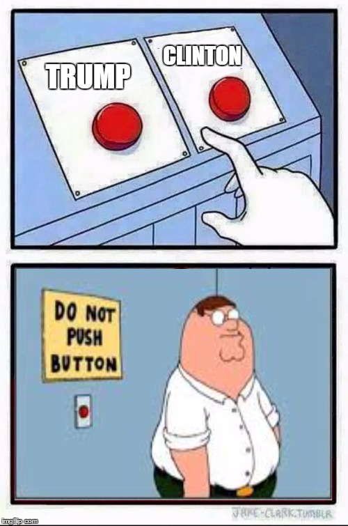 There must be better options than this? | CLINTON; TRUMP | image tagged in hard choice to make,trump,hillary clinton,donald trump,election 2016,meme | made w/ Imgflip meme maker