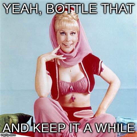 YEAH, BOTTLE THAT AND KEEP IT A WHILE | image tagged in dream jeannie | made w/ Imgflip meme maker