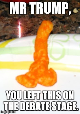 "Little Donald" | MR TRUMP, YOU LEFT THIS ON THE DEBATE STAGE. | image tagged in donald trump,election 2016,memes | made w/ Imgflip meme maker