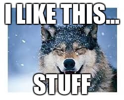 I LIKE THIS... STUFF | image tagged in snow | made w/ Imgflip meme maker