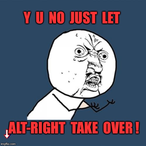Y U No | Y  U  NO  JUST  LET; ALT-RIGHT  TAKE  OVER ! | image tagged in memes,y u no | made w/ Imgflip meme maker