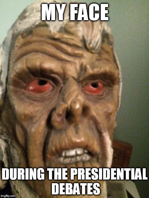 Presidential debates | MY FACE; DURING THE PRESIDENTIAL DEBATES | image tagged in trump,hillary clinton,presidential debate,funny memes,hilarious | made w/ Imgflip meme maker