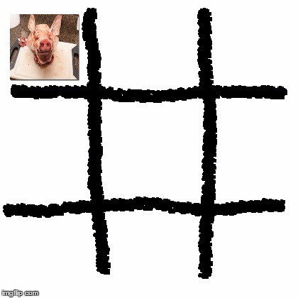 Who wants to play? I'll be severed pig heads.. | image tagged in tictactoe | made w/ Imgflip meme maker
