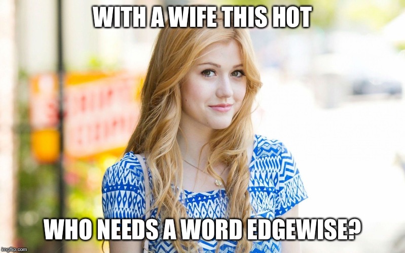 Hot Girl | WITH A WIFE THIS HOT WHO NEEDS A WORD EDGEWISE? | image tagged in hot girl | made w/ Imgflip meme maker