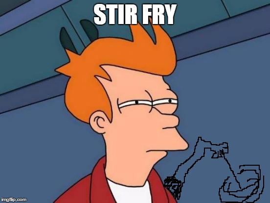 Futurama Fry Meme | STIR FRY | image tagged in memes,futurama fry | made w/ Imgflip meme maker