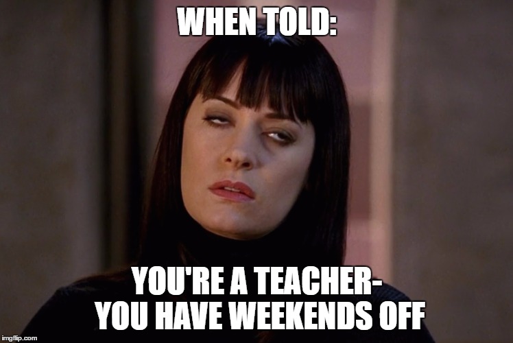 Seriously?  | WHEN TOLD:; YOU'RE A TEACHER- YOU HAVE WEEKENDS OFF | image tagged in seriously | made w/ Imgflip meme maker