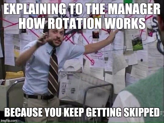 Pepe Silvia | EXPLAINING TO THE MANAGER HOW ROTATION WORKS; BECAUSE YOU KEEP GETTING SKIPPED | image tagged in pepe silvia | made w/ Imgflip meme maker